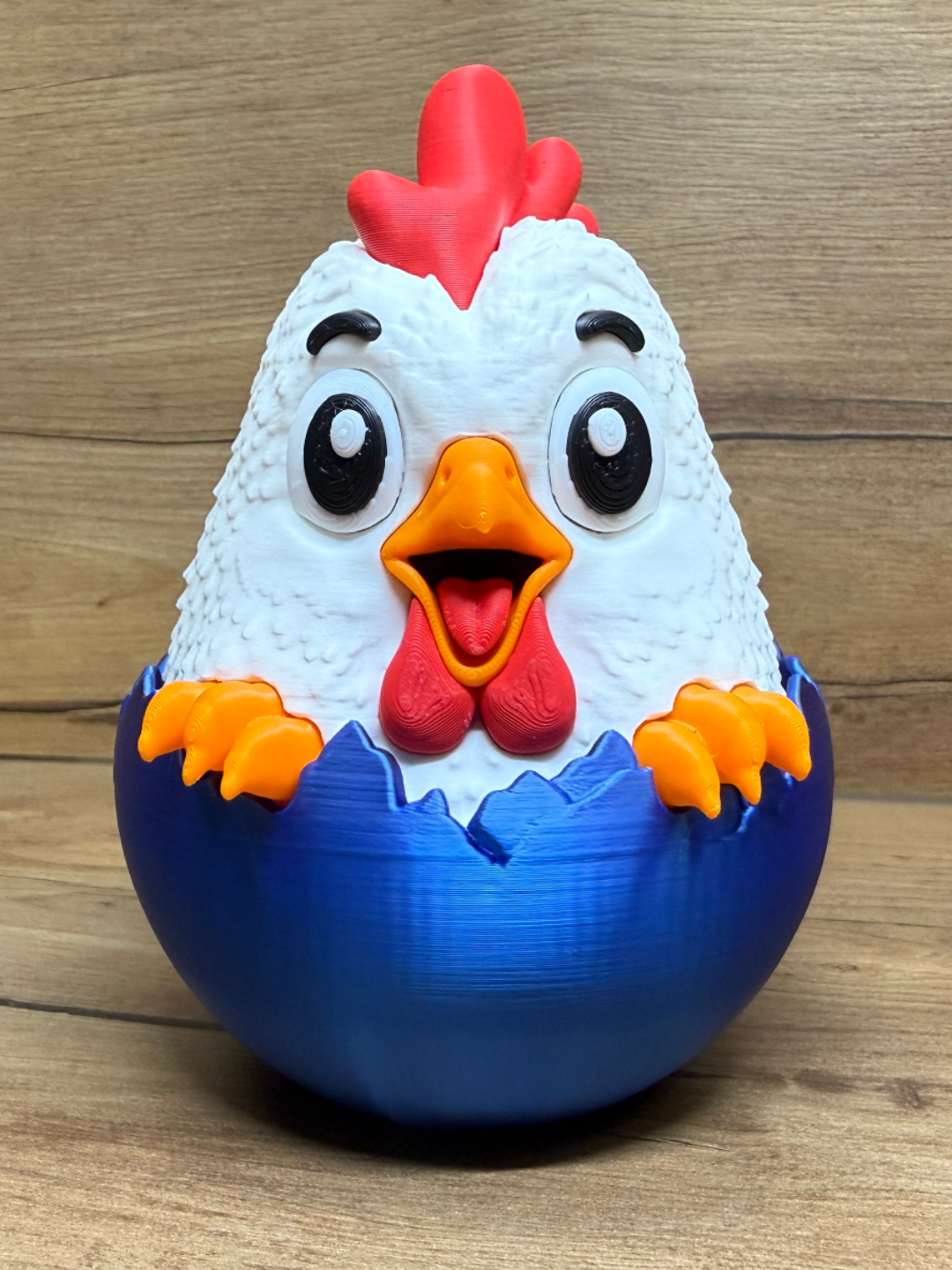 Yumurtadan Çıkan Neşeli Tavuk Figürü - 12,5 cm Premium Tasarım küçük görsel