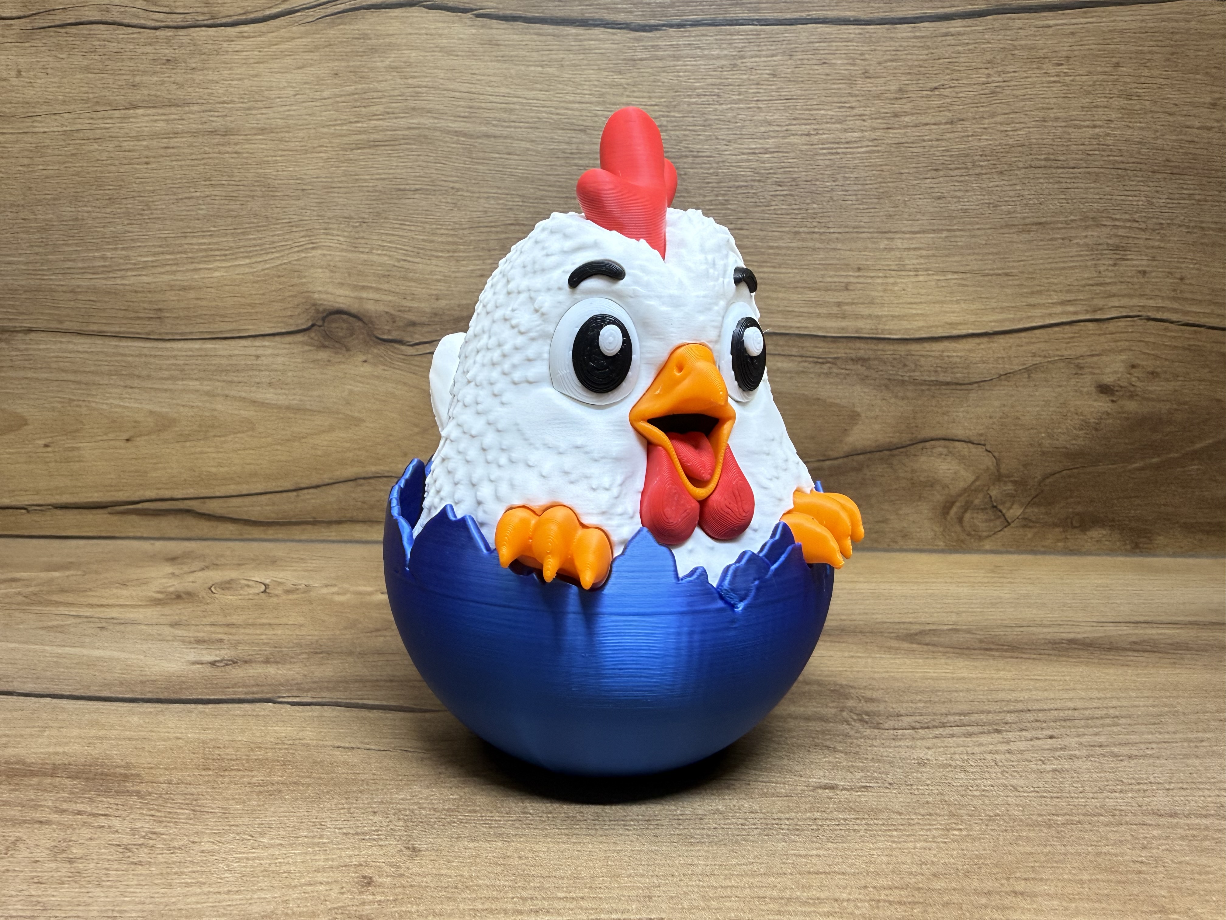 Yumurtadan Çıkan Neşeli Tavuk Figürü - 12,5 cm Premium Tasarım küçük görsel