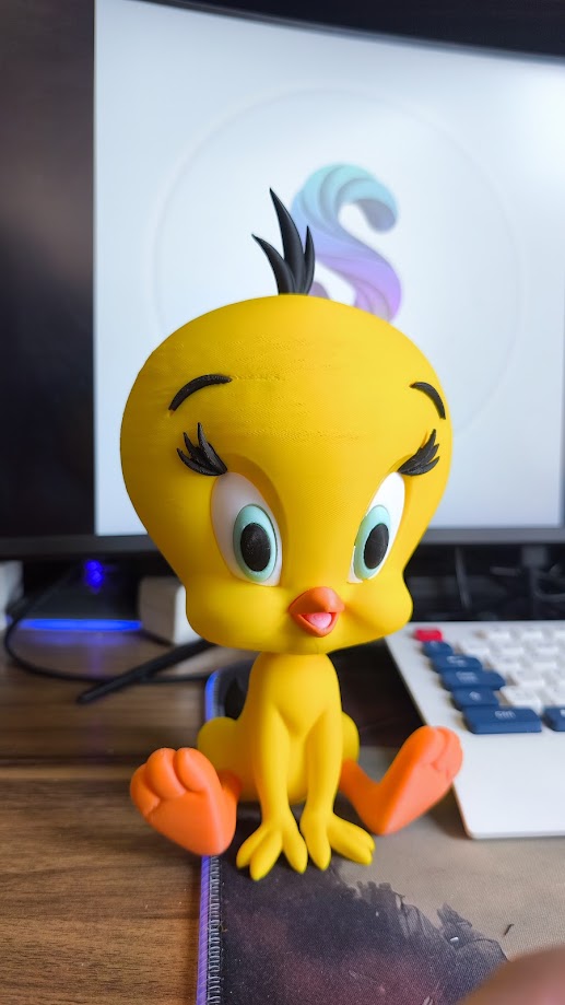 Looney Tunes Tweety Dekoratif Figür - 23 cm Premium 3D Baskı küçük görsel